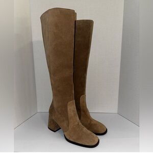 Stuart Weitzman Nola Khaki Suede 75mm Knee Boots 7.5